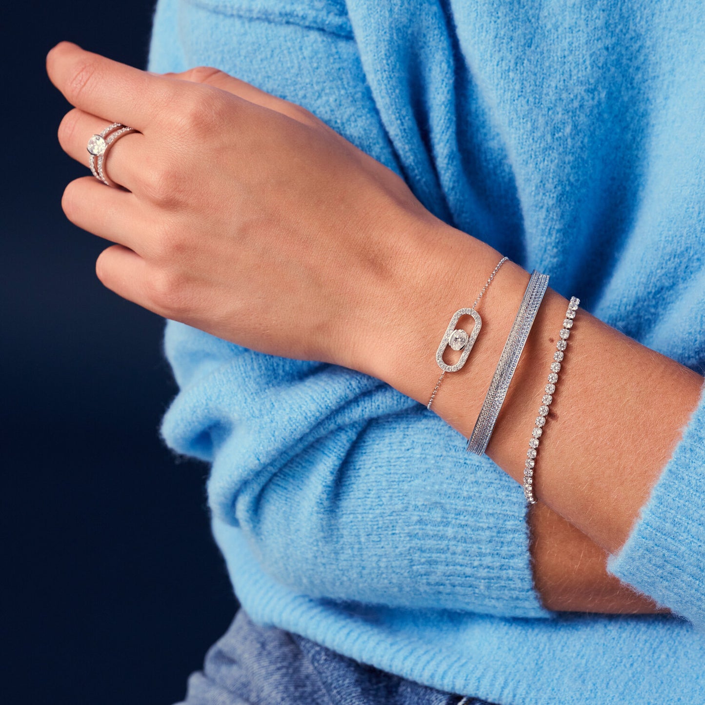 925 Sterling silver | Blå gradient