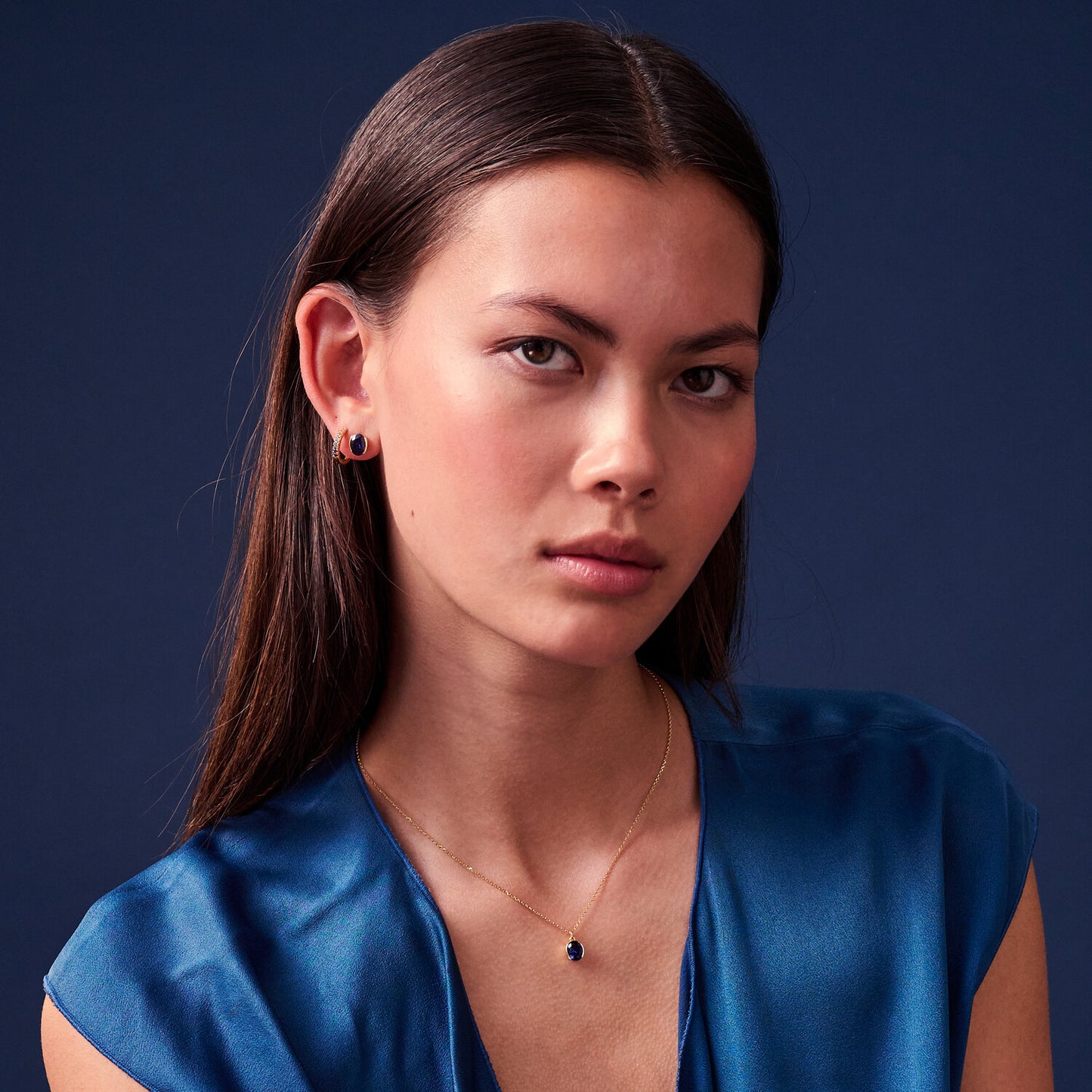 18k Guldpläterad | Blå