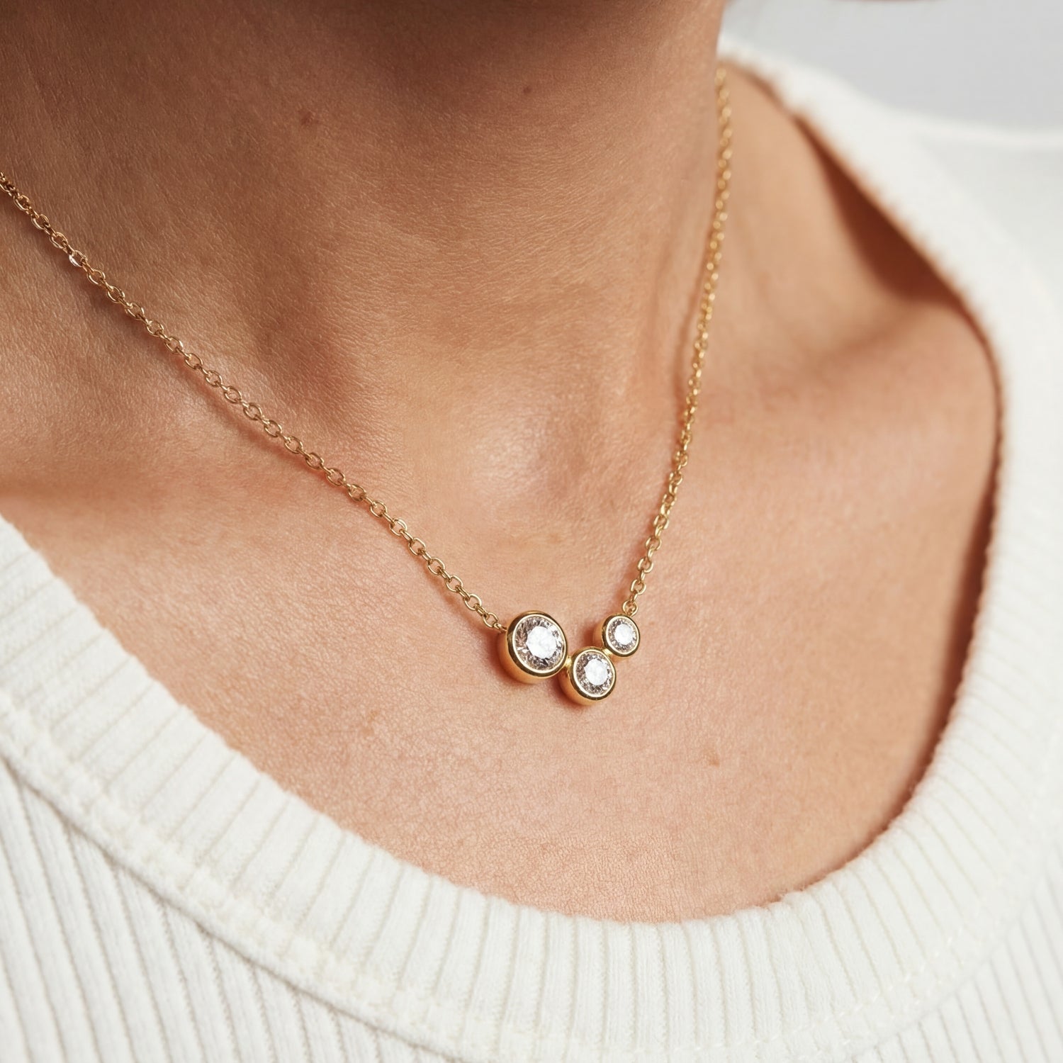 18k Guldpläterad | Vit