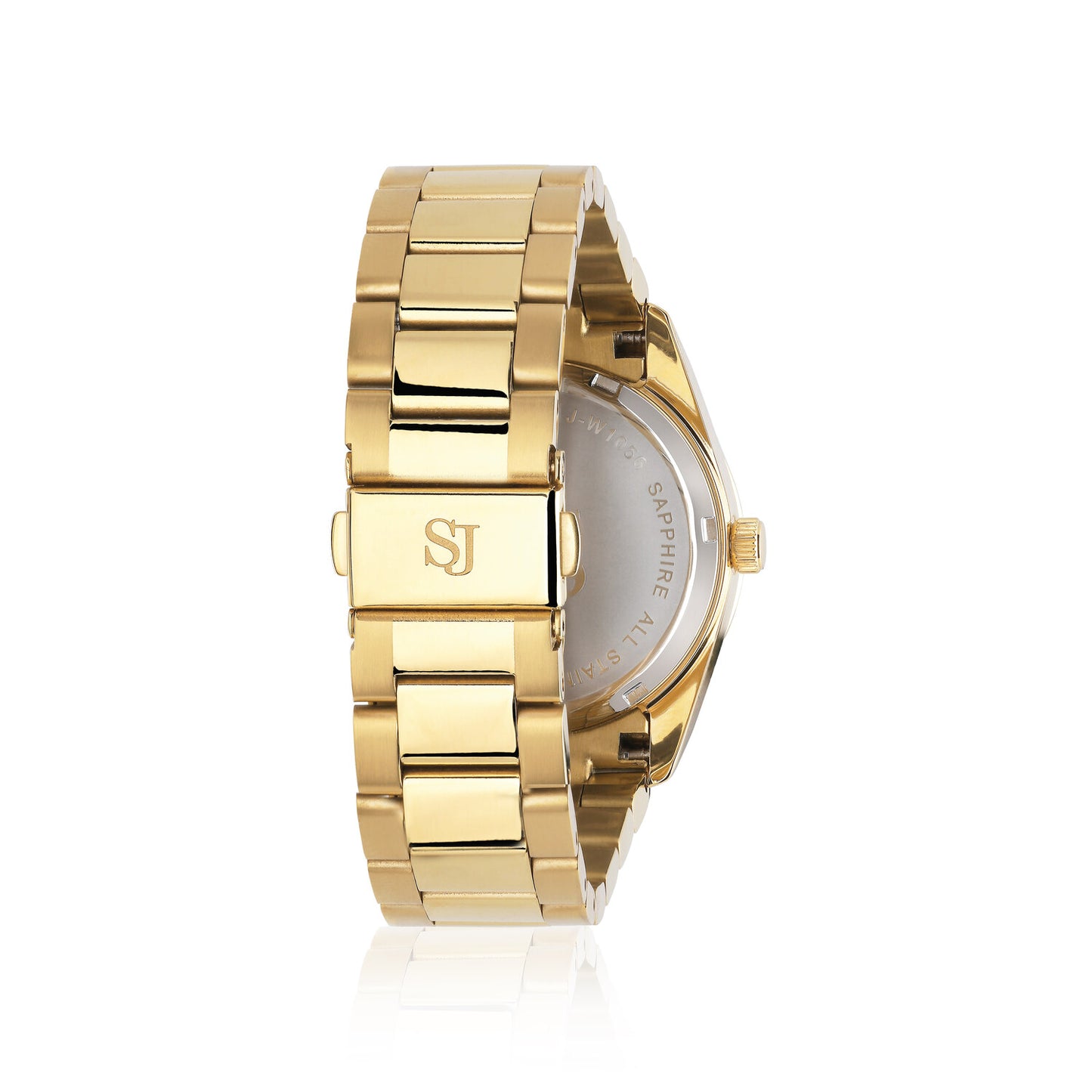 Stainless steel gold | Silver urtavla och vita zirkoner