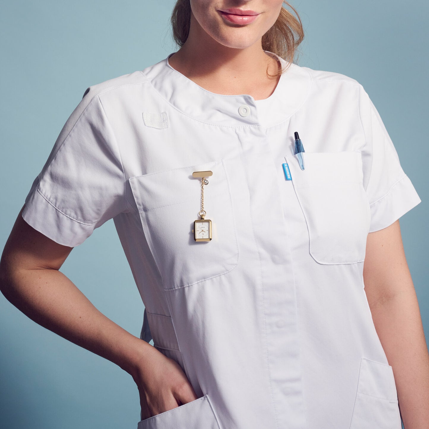 Stainless steel gold | Vit pärlemor urtavla