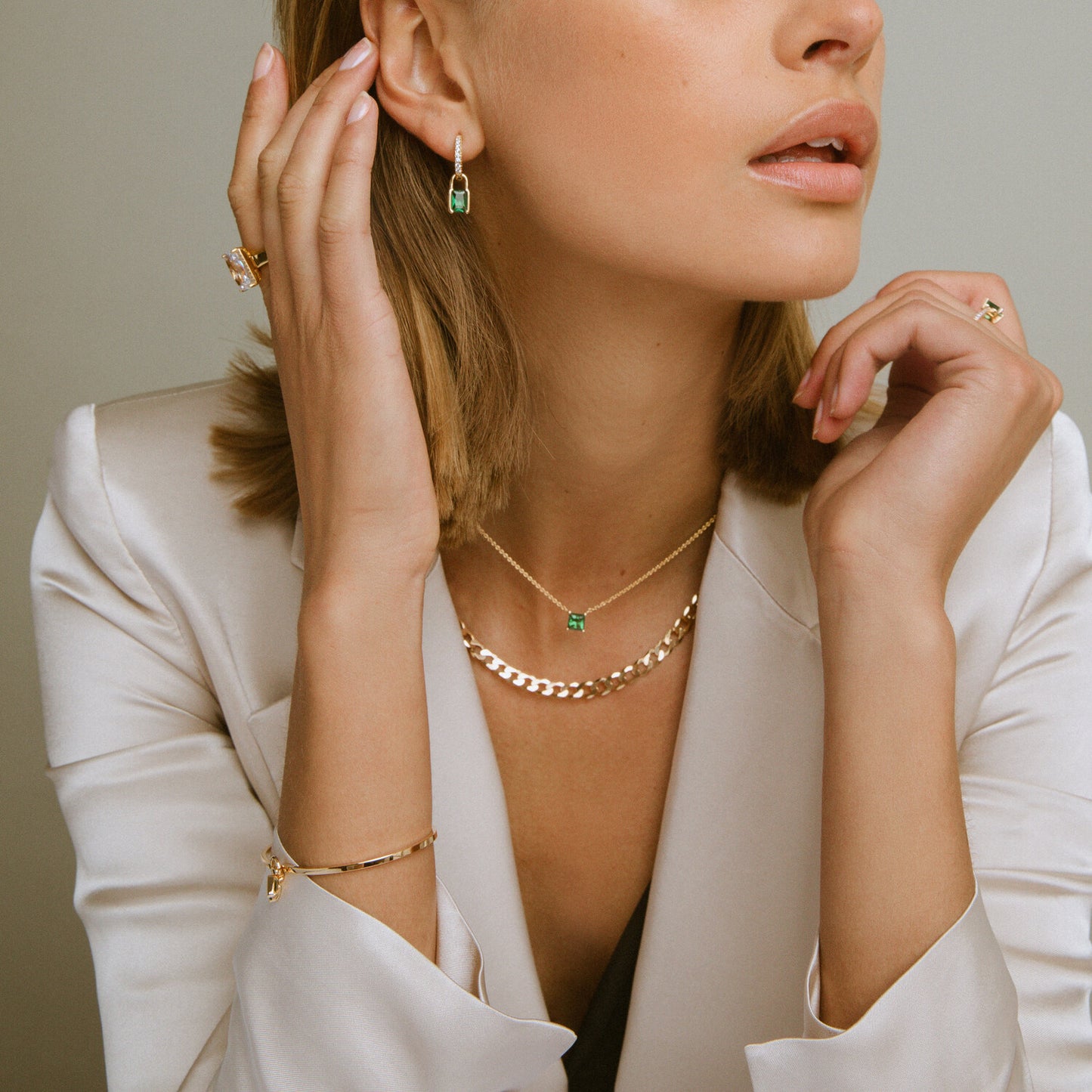 18k Guldpläterad | Grön