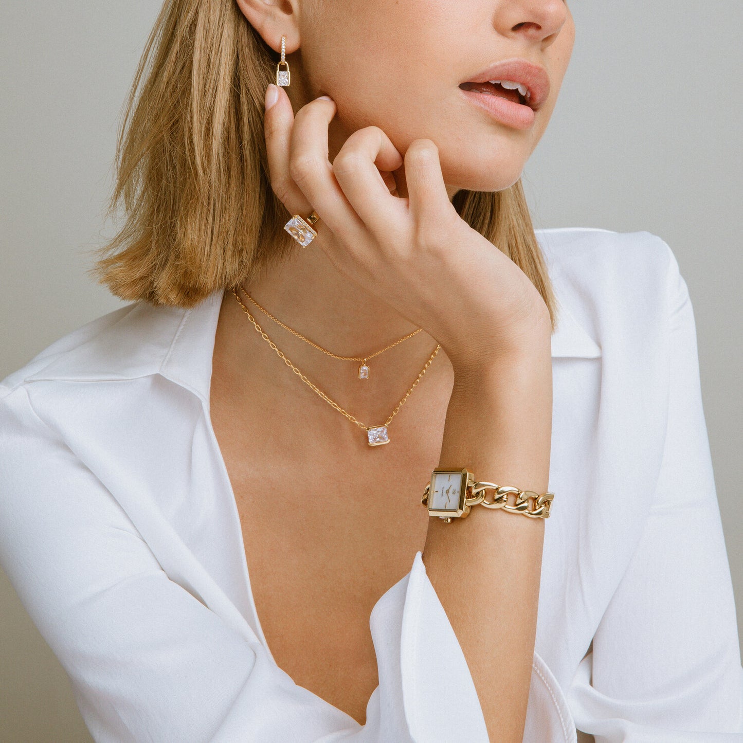 18k Guldpläterad | Vit